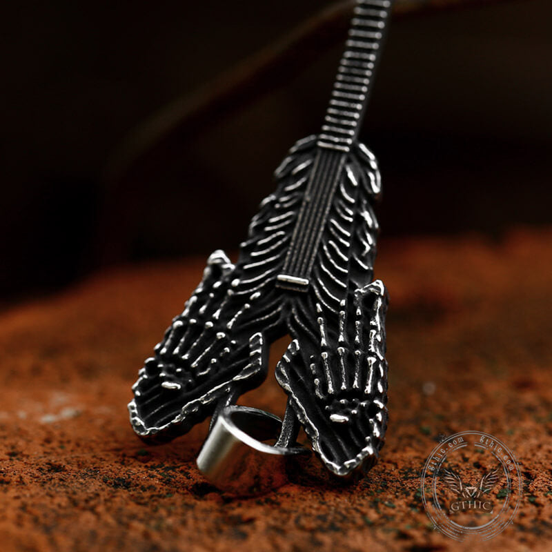 Vintage Rock Guitar Stainless Steel Pendant