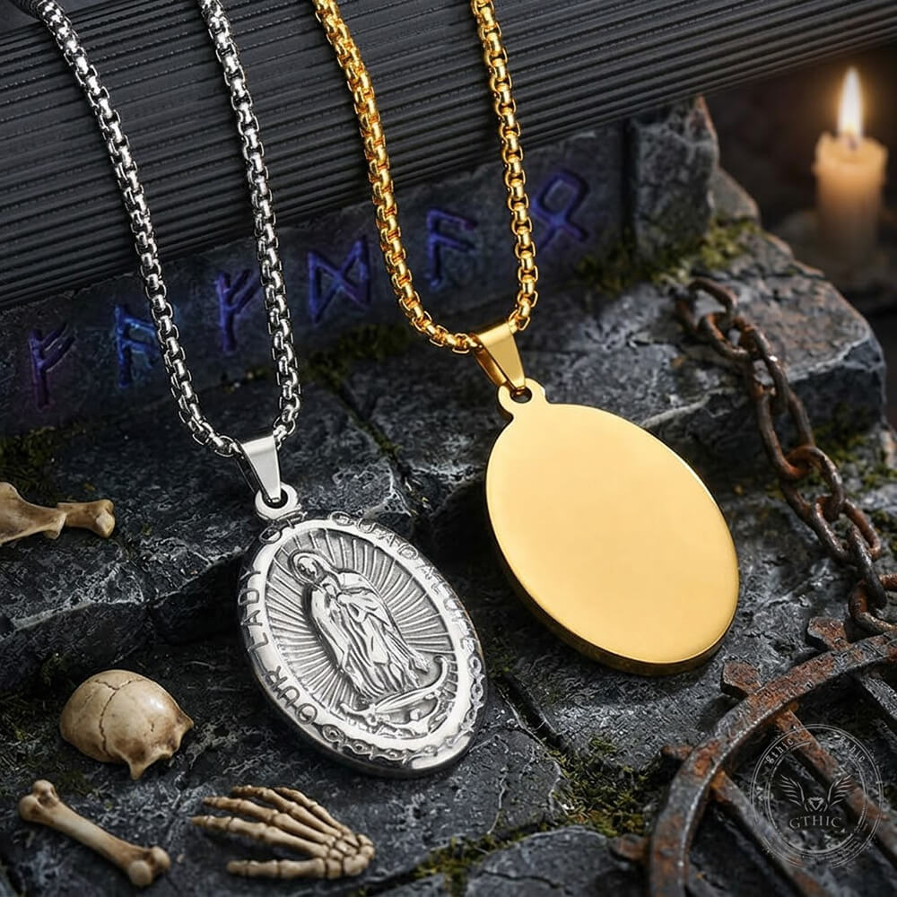 Vintage Virgin Mary Stainless Steel Pendant