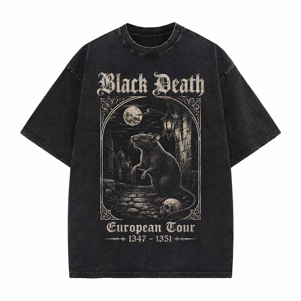 Vintage Washed Black Death Rat T-shirt