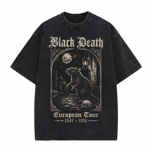 Vintage Washed Black Death Rat T-shirt