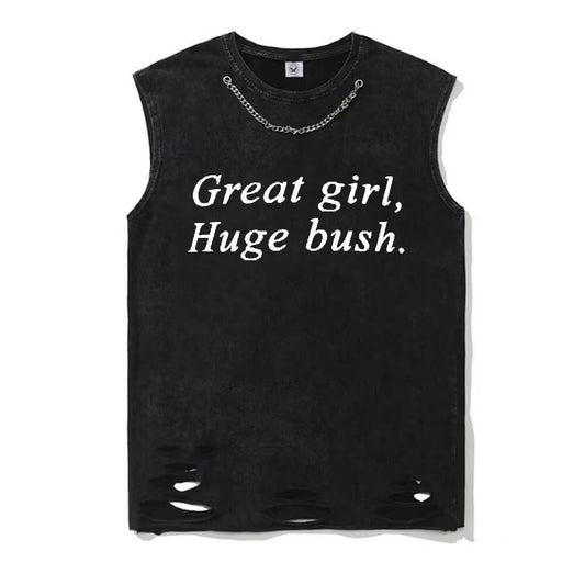 Vintage Washed Great Girl Huge Bush Vest