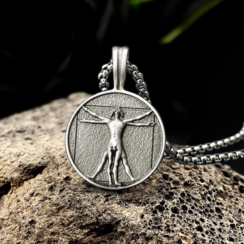 Vitruvius Man Pure Tin Necklace