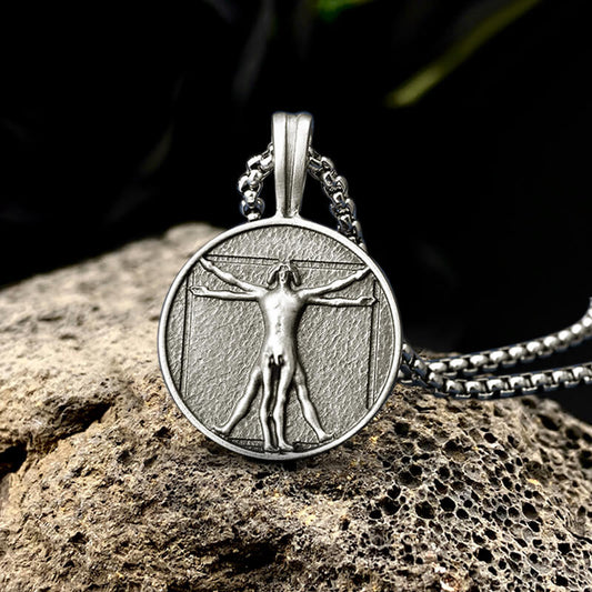 Vitruvius Man Pure Tin Necklace