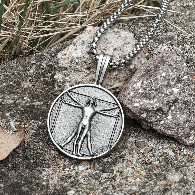 Vitruvius Man Pure Tin Necklace