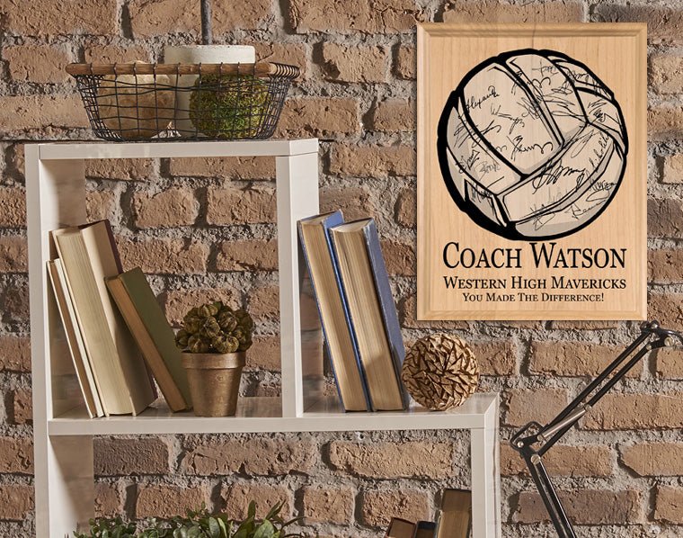 Volleyball Coach Gift Plaque Personalized SIGNABLE For Coaches