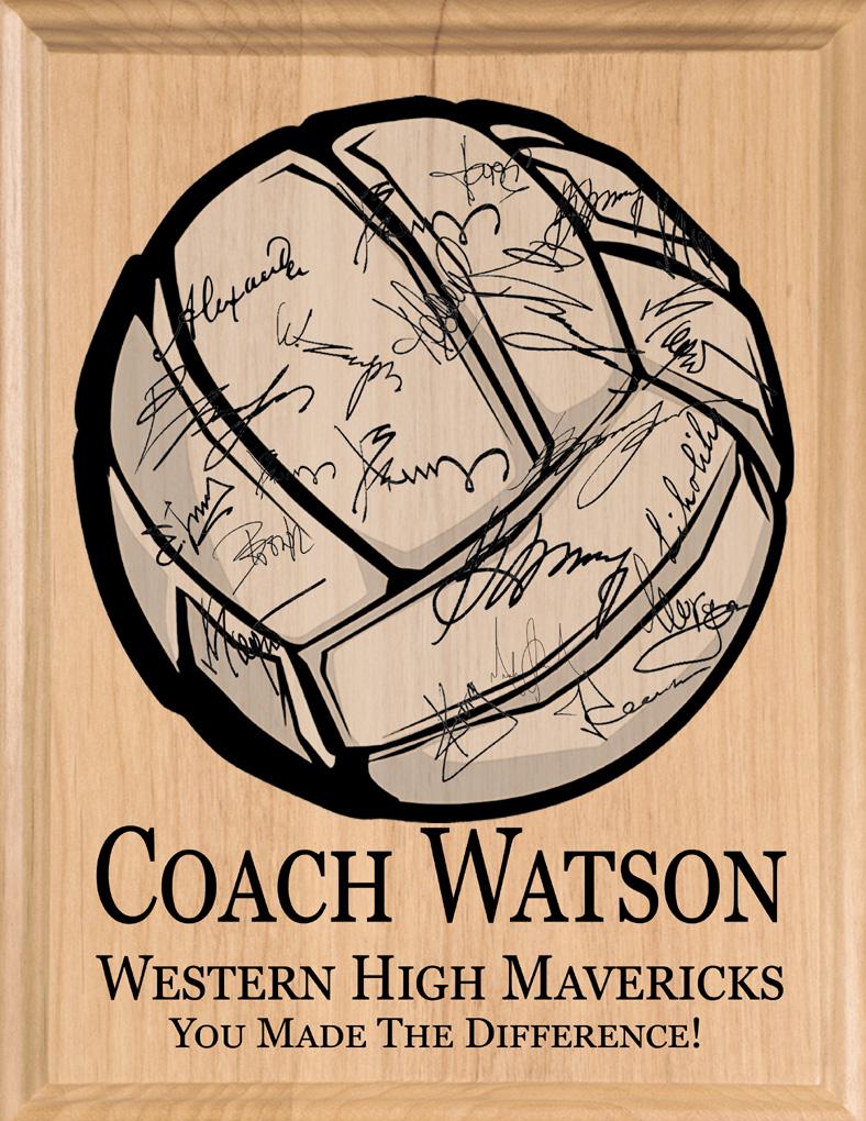 Volleyball Coach Gift Plaque Personalized SIGNABLE For Coaches