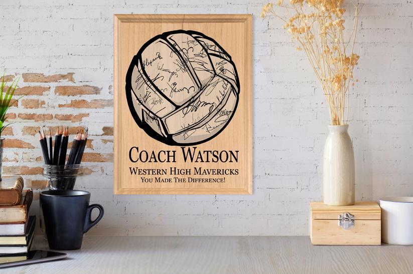 Volleyball Coach Gift Plaque Personalized SIGNABLE For Coaches