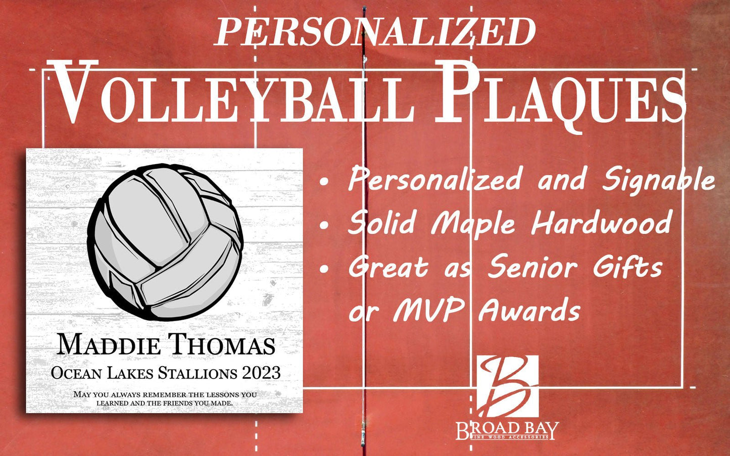 Volleyball Trophy Plaque - Recognition Award - for Players, Senior Season Gift, MVP or Coaches