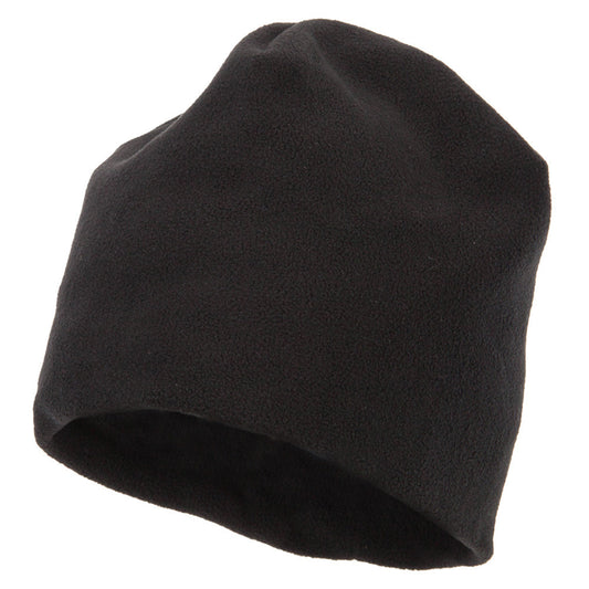 Big Size Vertical Seam Polyester Fleece Short Beanie