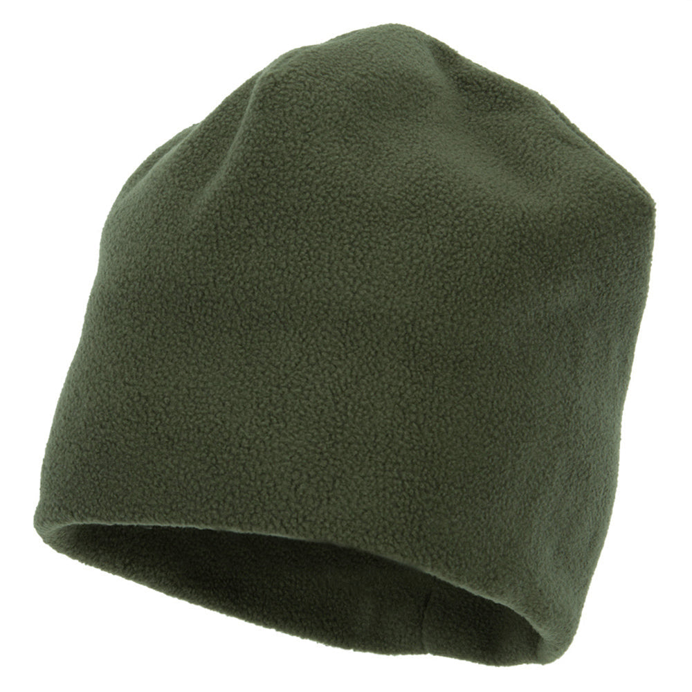 Big Size Vertical Seam Polyester Fleece Short Beanie