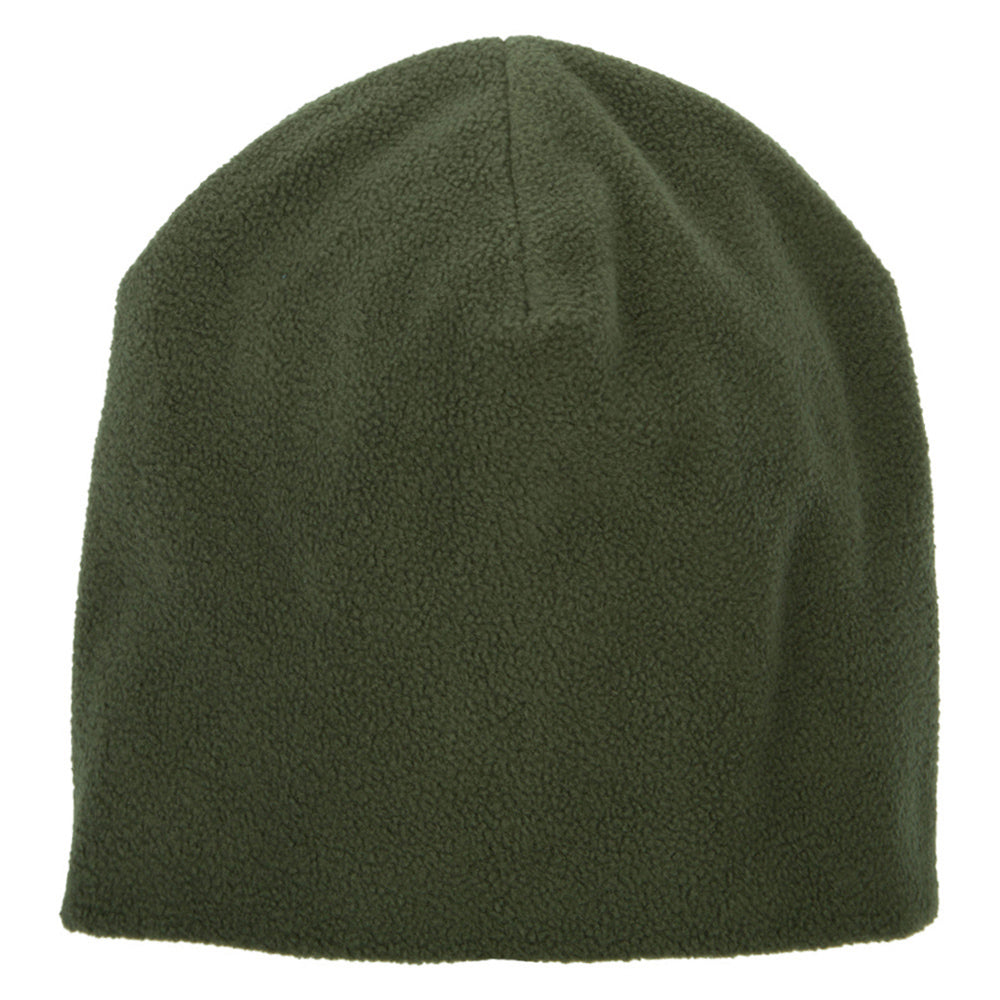 Big Size Vertical Seam Polyester Fleece Short Beanie