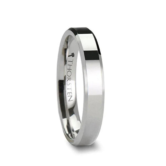 CALERA Cobalt Chrome Ring with Beveled Edges and Polished Finish (4mm–8mm)