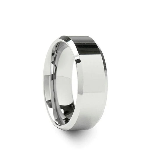 CALERA Cobalt Chrome Ring with Beveled Edges and Polished Finish (4mm–8mm)