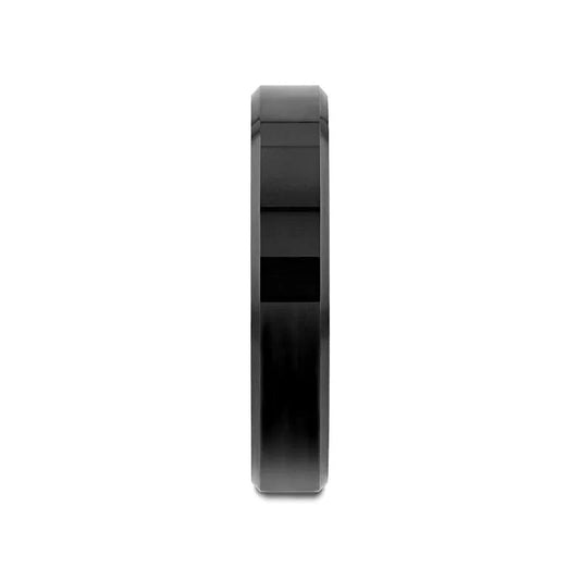 VIENNA Beveled Black Tungsten Band - 4mm - 6mm