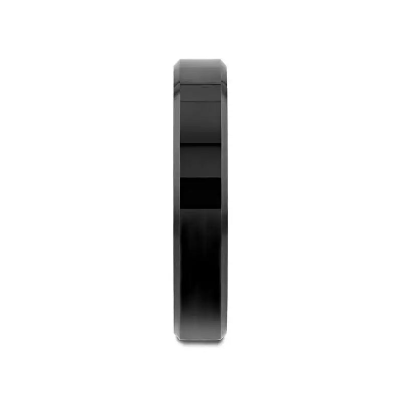 VIENNA Beveled Black Tungsten Band - 4mm - 6mm