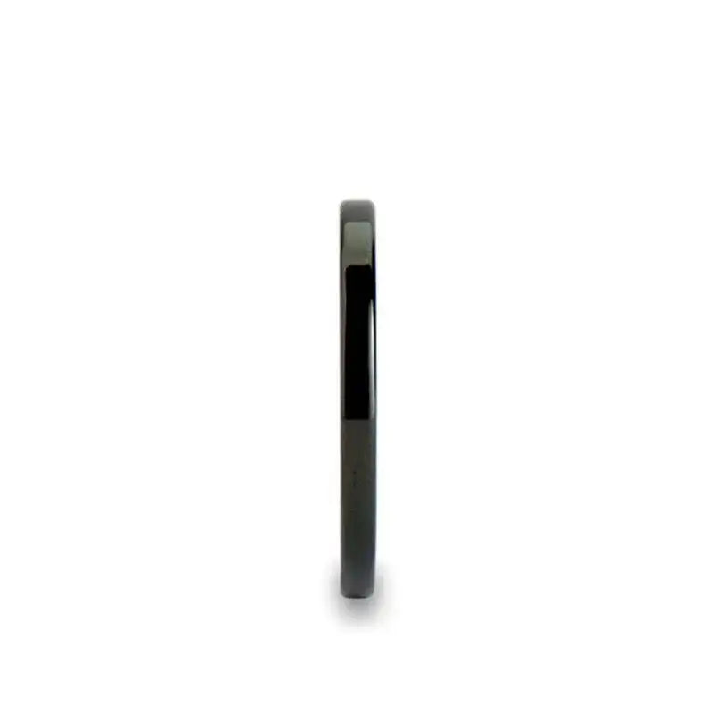 CHARLOTTE Black Flat Shaped Tungsten Wedding Ring for Her - 2mm