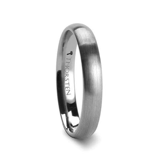 PETRA Domed Brushed Finish Tungsten Ring, 4mm–6mm
