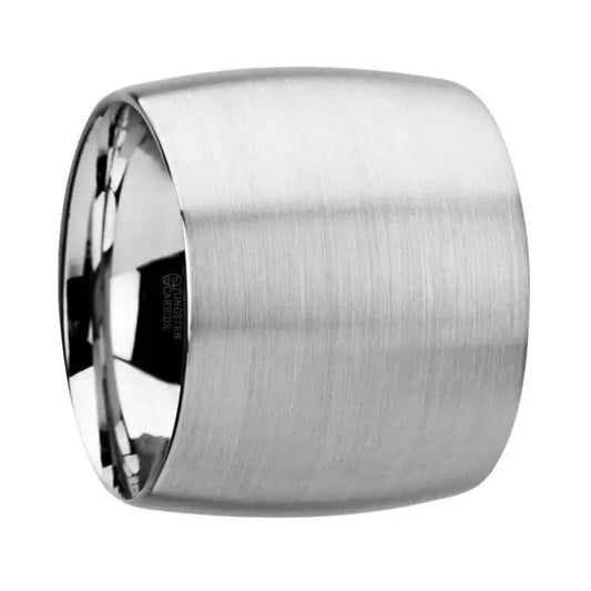 CORONADO Domed Tungsten Carbide Ring with Brushed Finish - 20mm