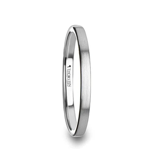 TILLY Flat Style Women's Tungsten Carbide Ring with Brushed Finish - 2mm