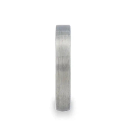MESSALINA Flat Brushed Tungsten Carbide Wedding Band, 4mm or 6mm