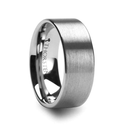 MERCURY Flat Brushed Finish Tungsten Wedding Ring - 10mm