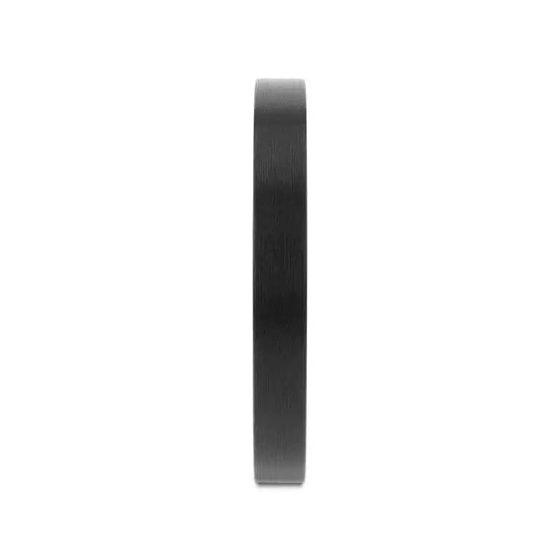 CAROLINA Black Flat Shaped Tungsten Wedding Band for Women with Brushed Finish - 2mm