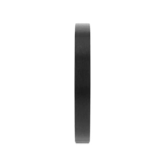 CAROLINA Black Flat Shaped Tungsten Wedding Band for Women with Brushed Finish - 2mm