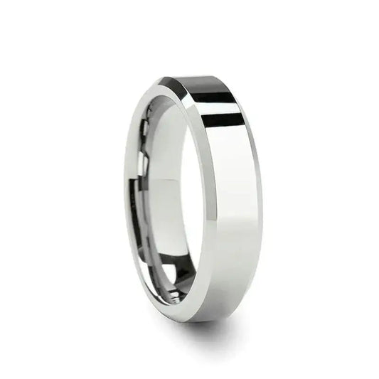 ROMA Women’s Beveled Tungsten Carbide Wedding Ring – 4mm & 6mm