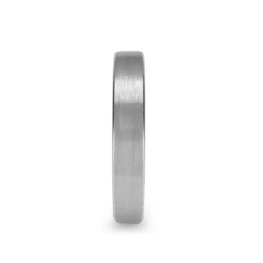 MARIE Ladies Flat Style White Tungsten Wedding Band with Brushed Finish - 4mm - 6mm