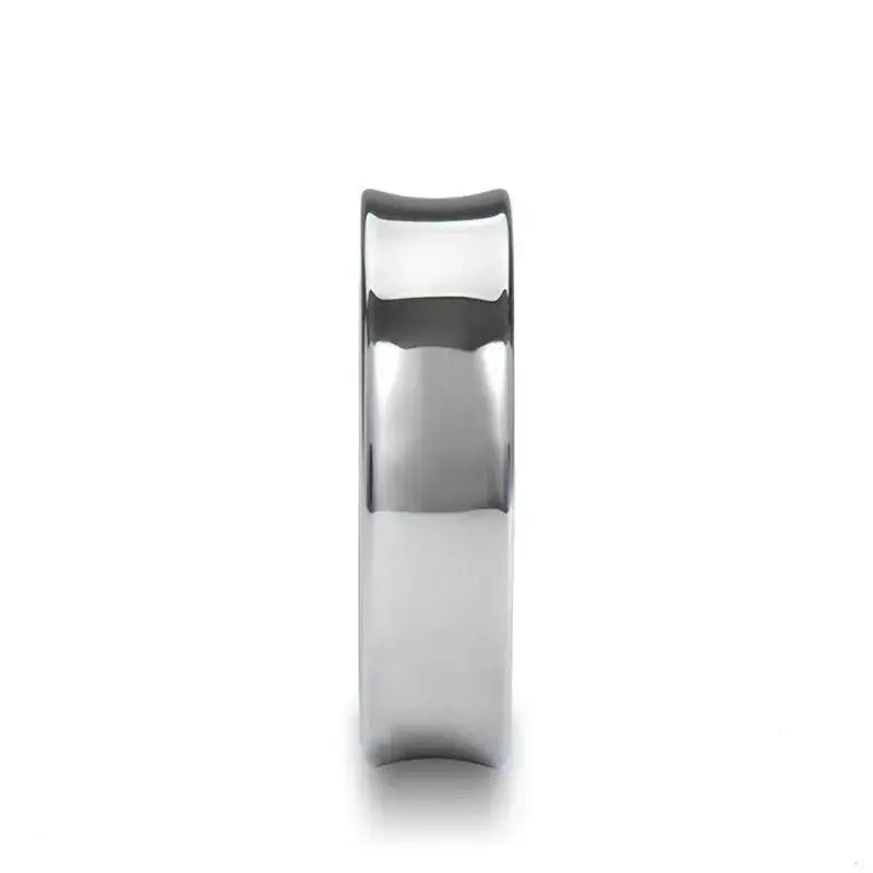 WASHINGTON Concave Tungsten Wedding Band with Polished Finish - 4mm to 8mm