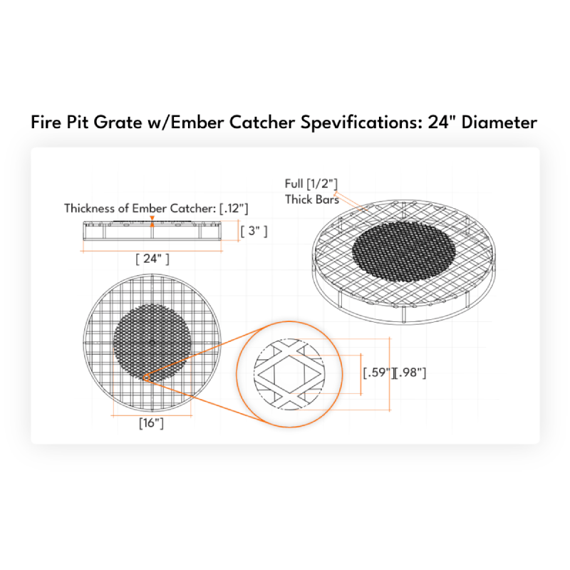 Walden Original Fire Pit Grate w/ Ember Catcher