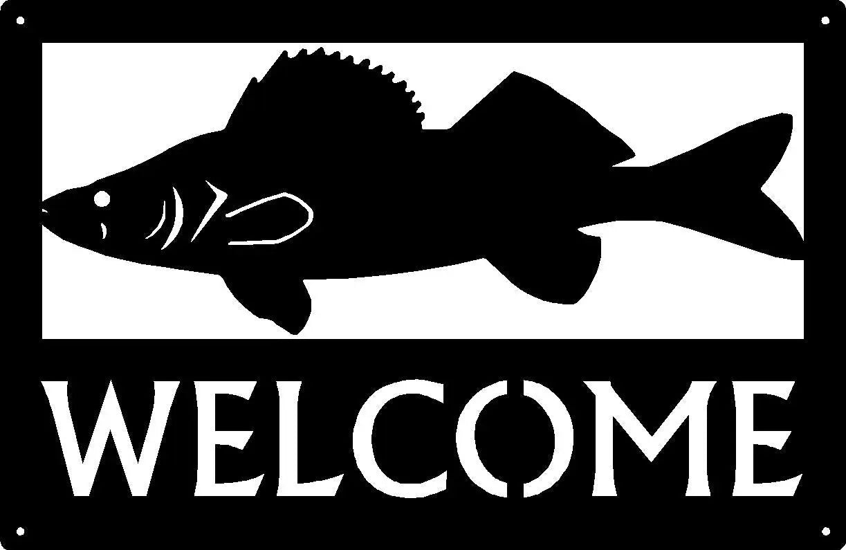 Walleye Fish Welcome Sign with Custom Name Options