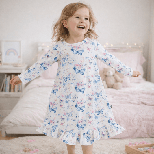 Watercolor Butterfly Boho Dress