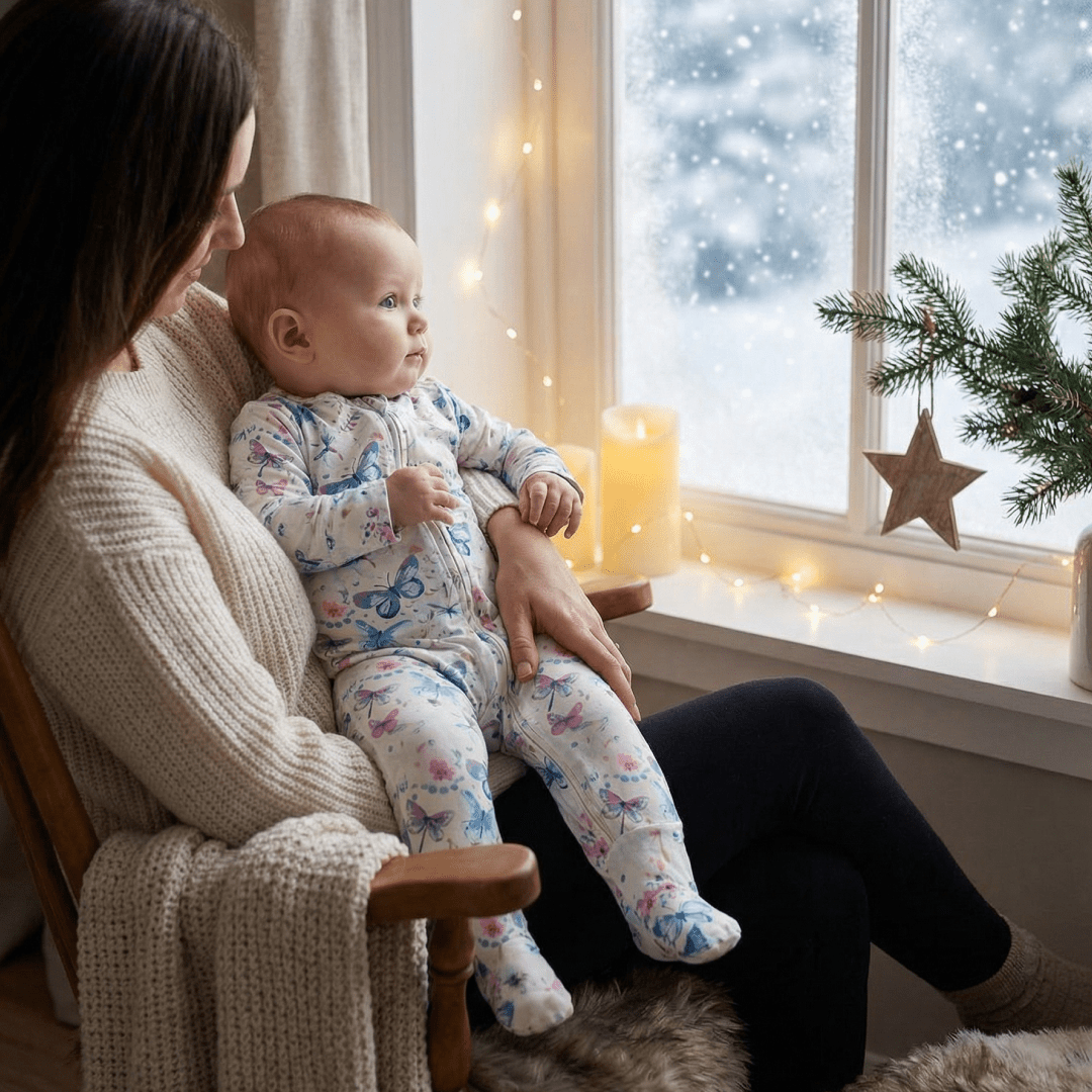 Watercolor Butterfly Zipper Footie