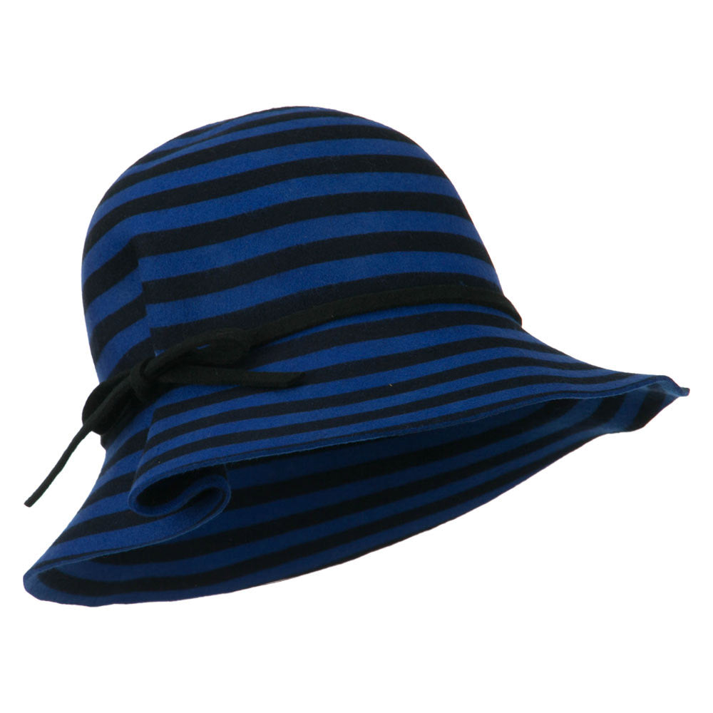 Striped Wool Felt Cloche