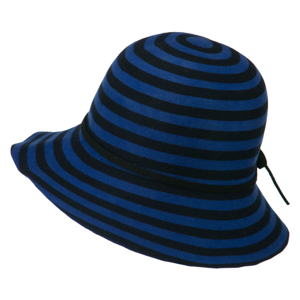 Striped Wool Felt Cloche