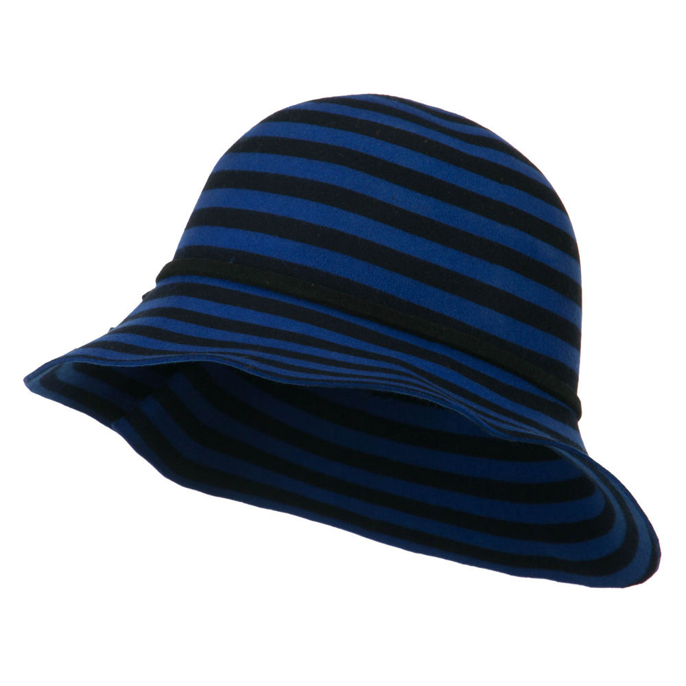 Striped Wool Felt Cloche