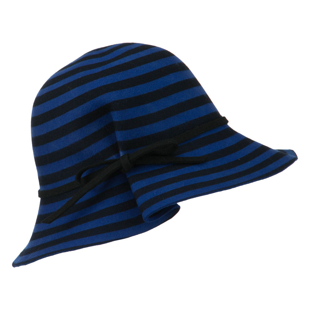 Striped Wool Felt Cloche