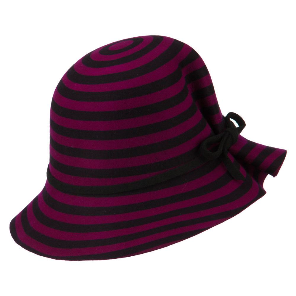 Striped Wool Felt Cloche