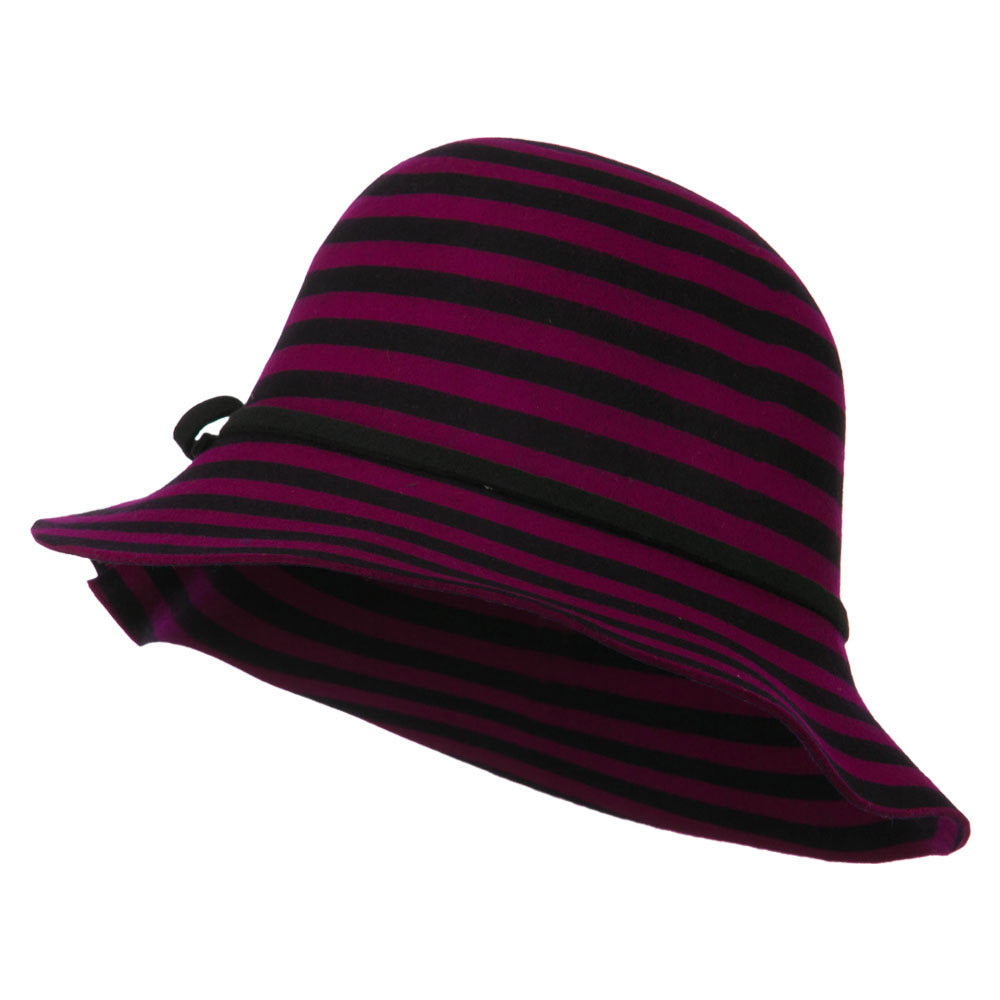 Striped Wool Felt Cloche