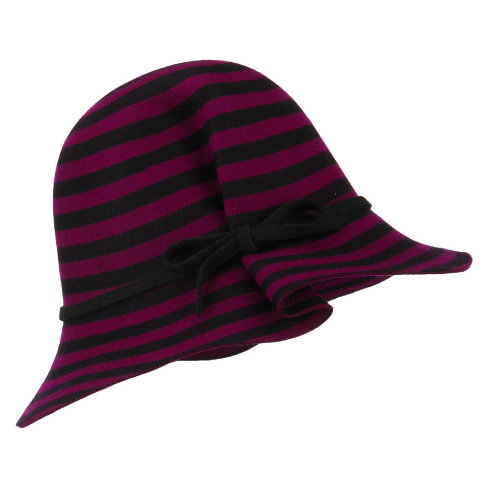 Striped Wool Felt Cloche