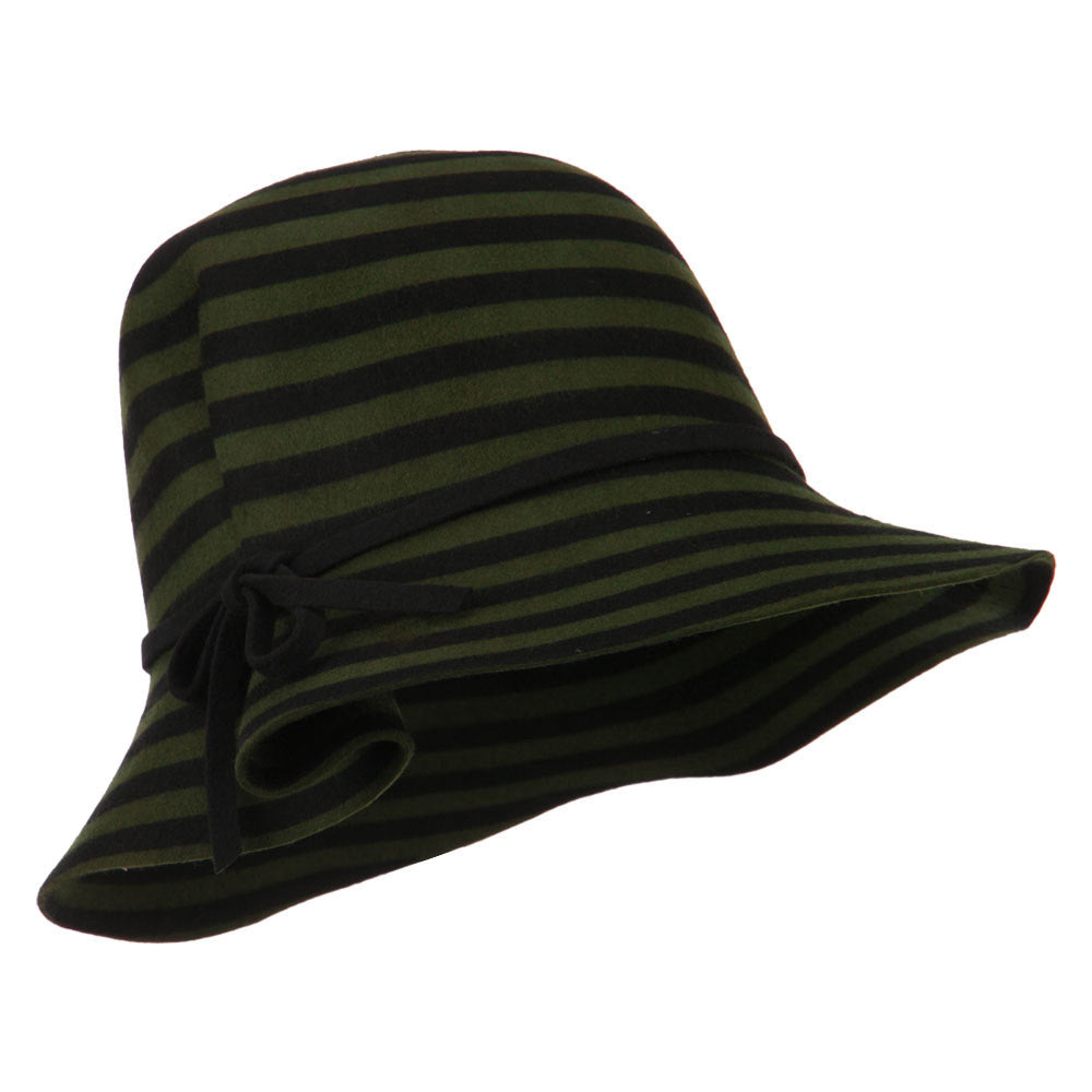 Striped Wool Felt Cloche
