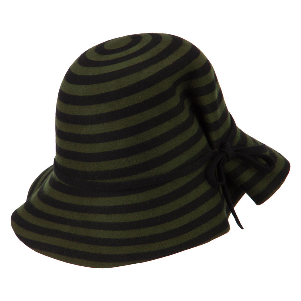 Striped Wool Felt Cloche