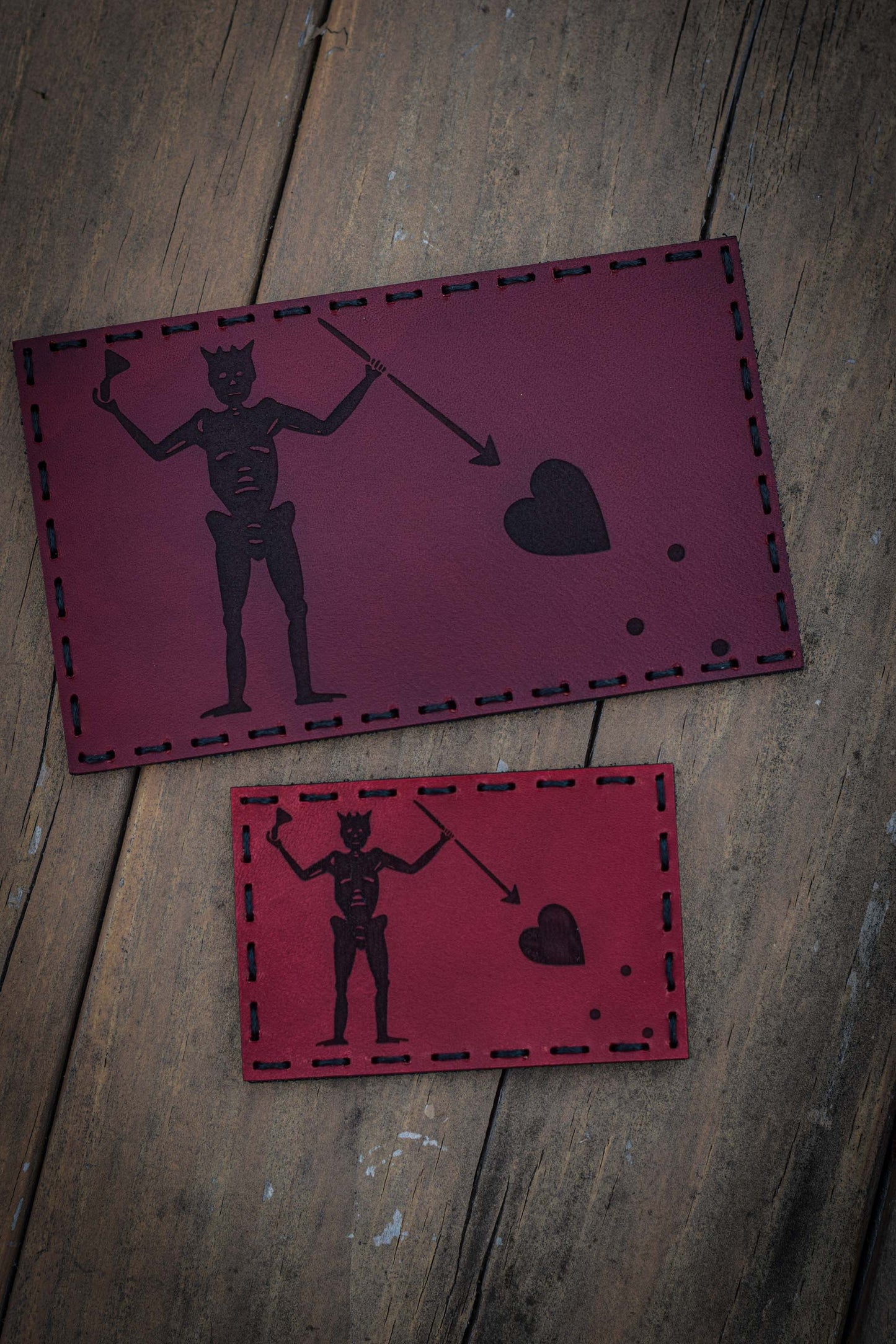 Black Beards Flag Leather Patch