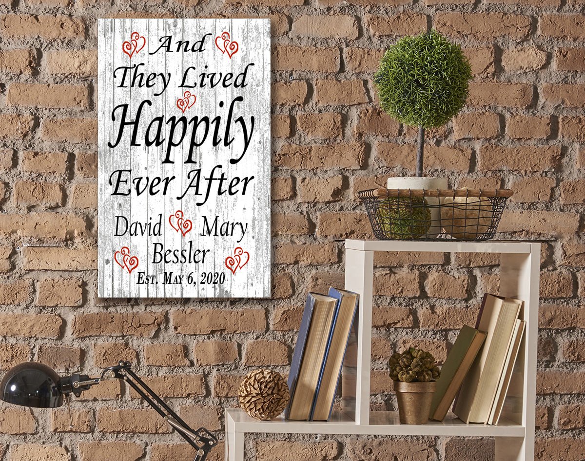 Wedding Gift Sign Personalized Happily Ever After Customized for Couple