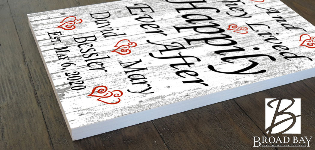 Wedding Gift Sign Personalized Happily Ever After Customized for Couple