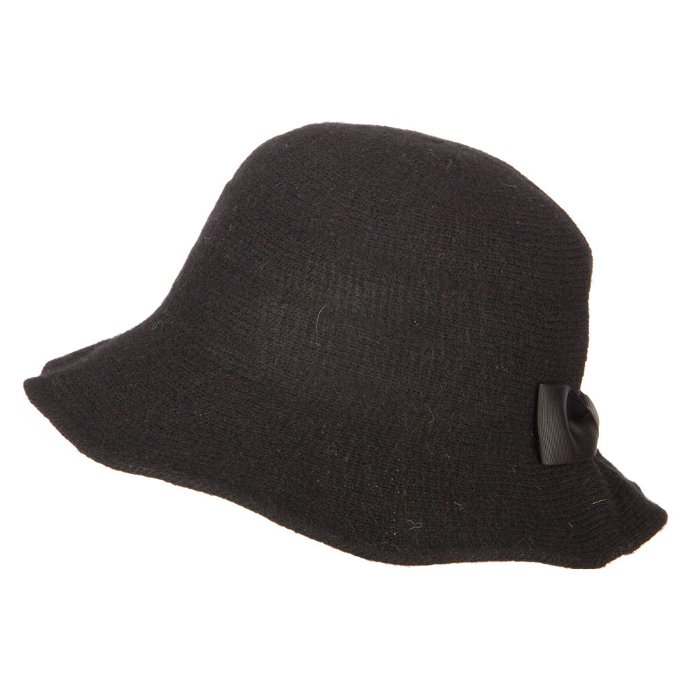 Women's Grosgrain Bow Accented Cloche Bucket Hat