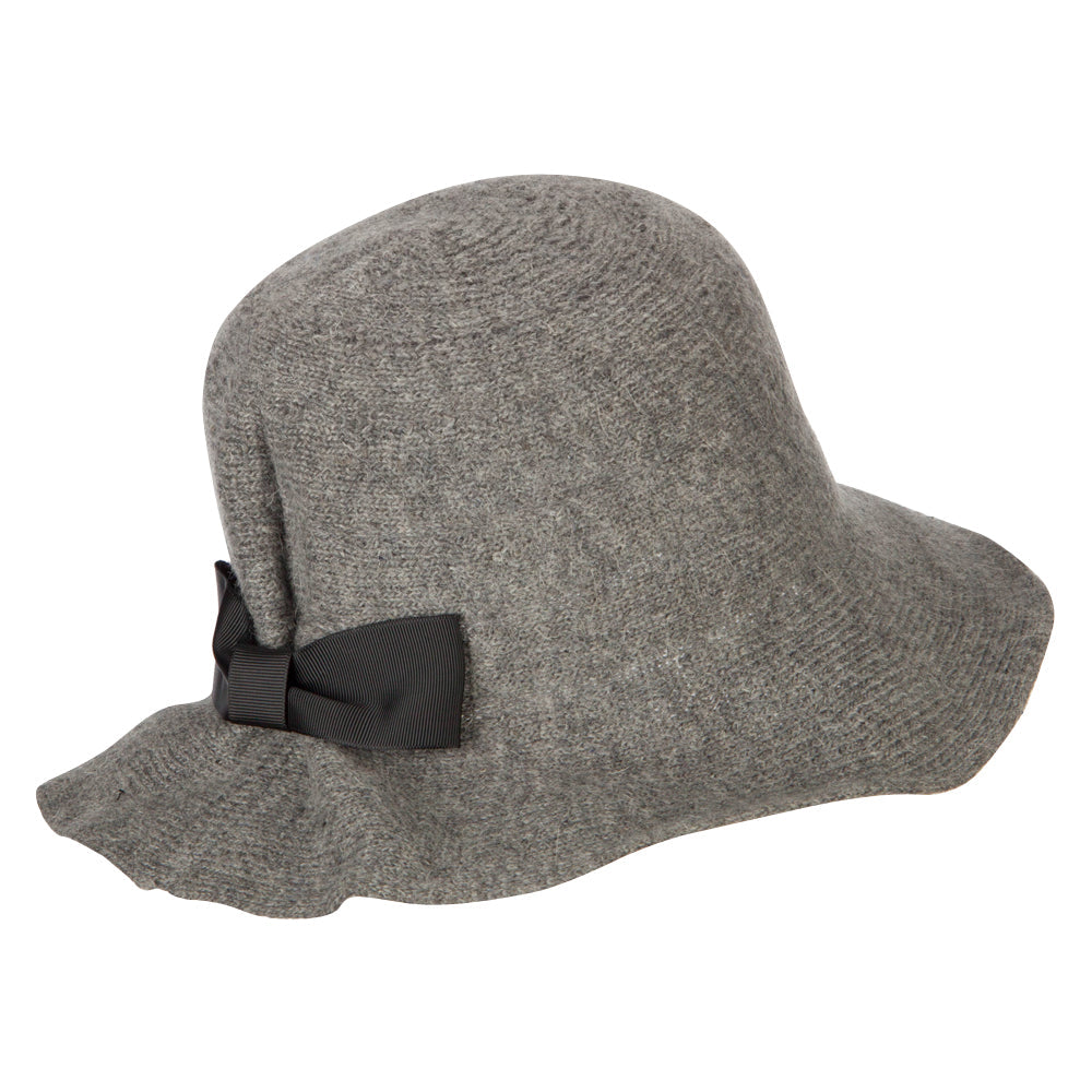 Women's Grosgrain Bow Accented Cloche Bucket Hat