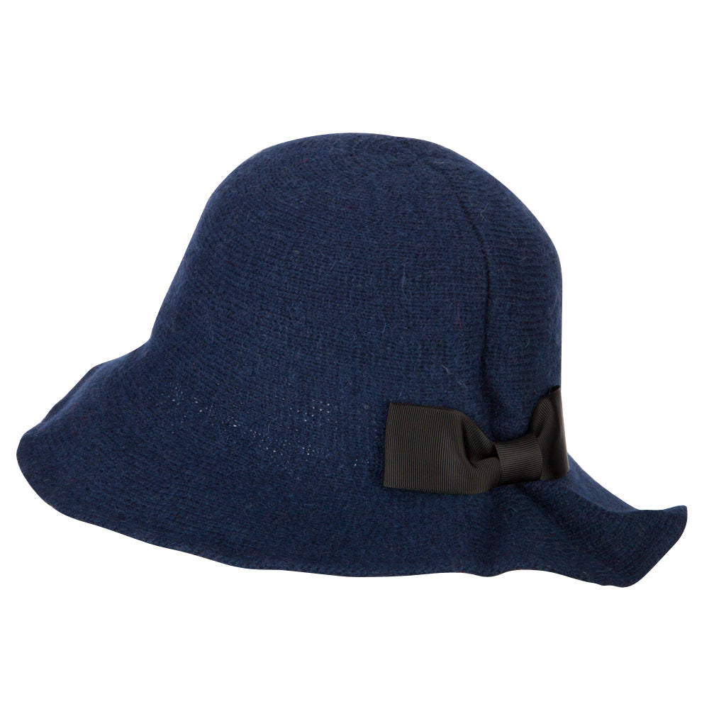Women's Grosgrain Bow Accented Cloche Bucket Hat