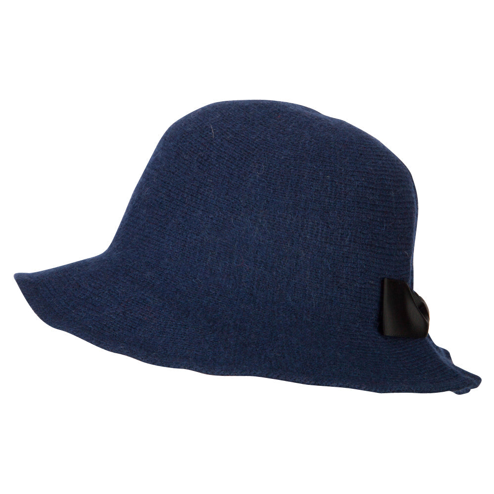 Women's Grosgrain Bow Accented Cloche Bucket Hat